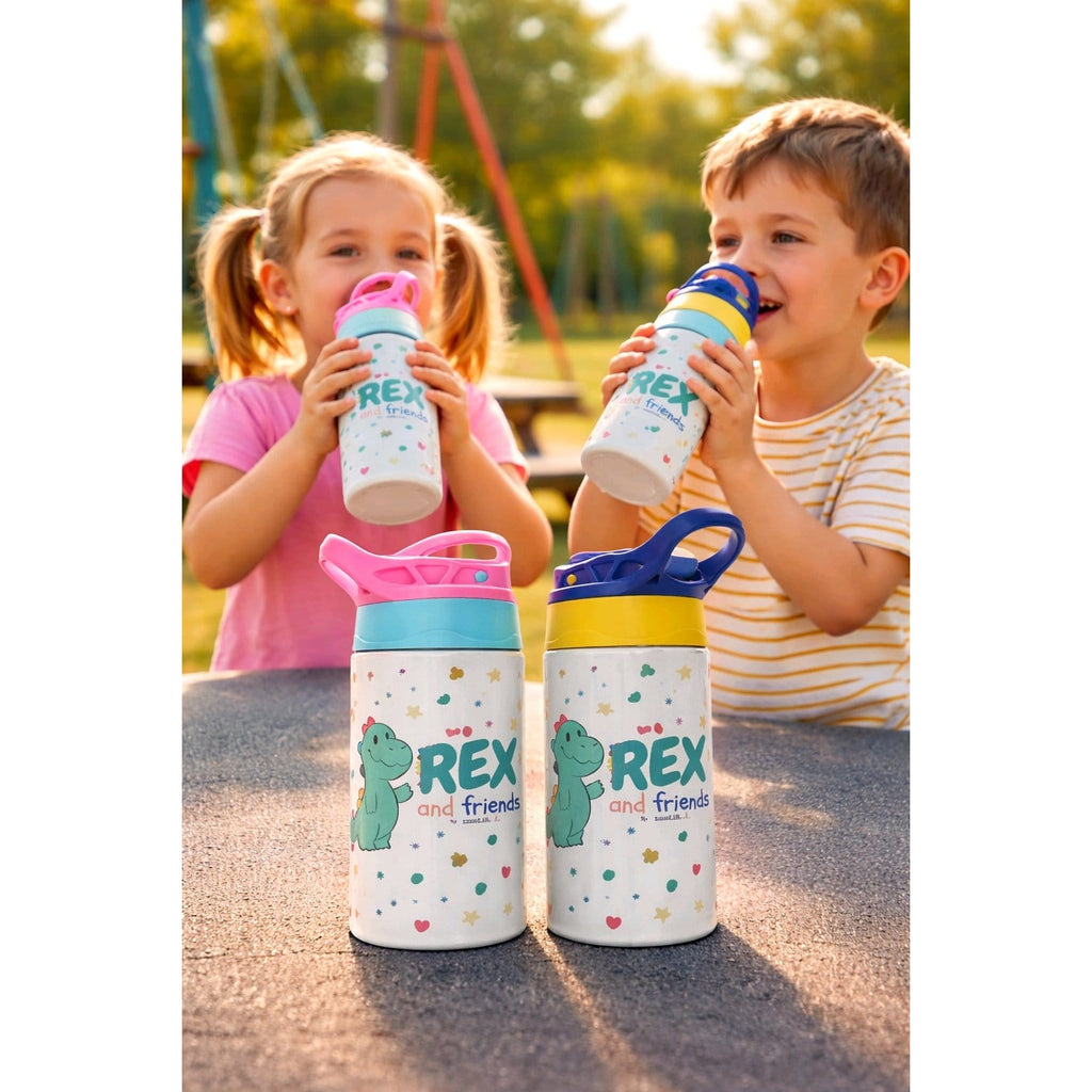 Rex and Friends™ Insulated Stainless Steel Water Bottle – 12oz